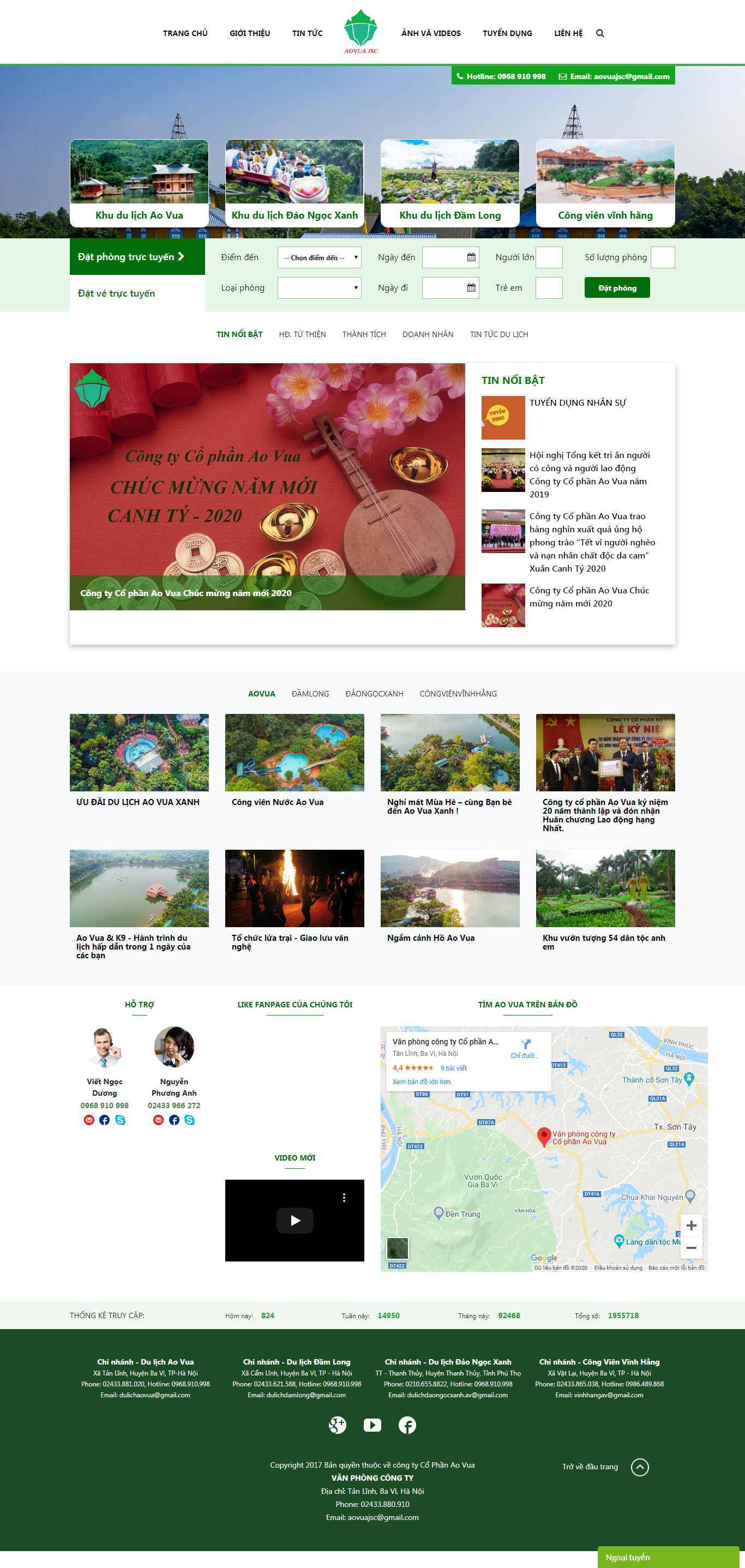 Thiết kế web khu du lịch - aovua.com.vn