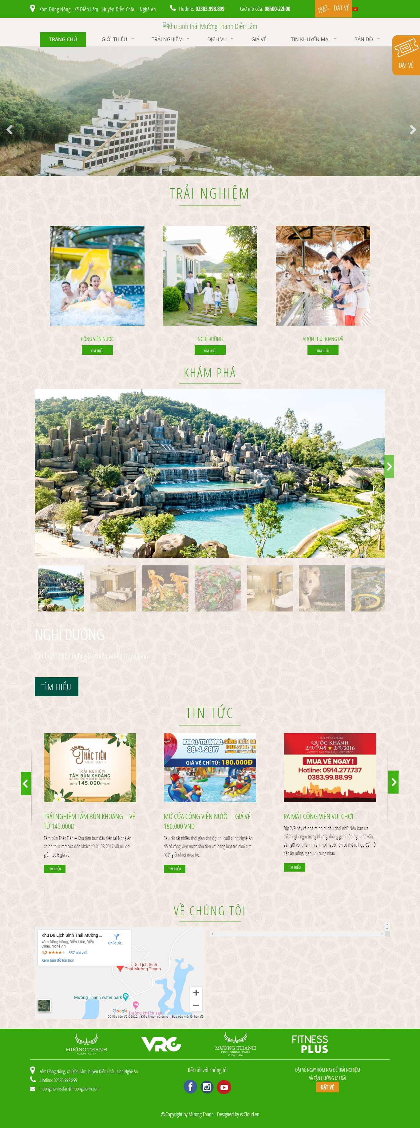 Thiết kế web khu nghỉ dưỡng - safari.muongthanh.com