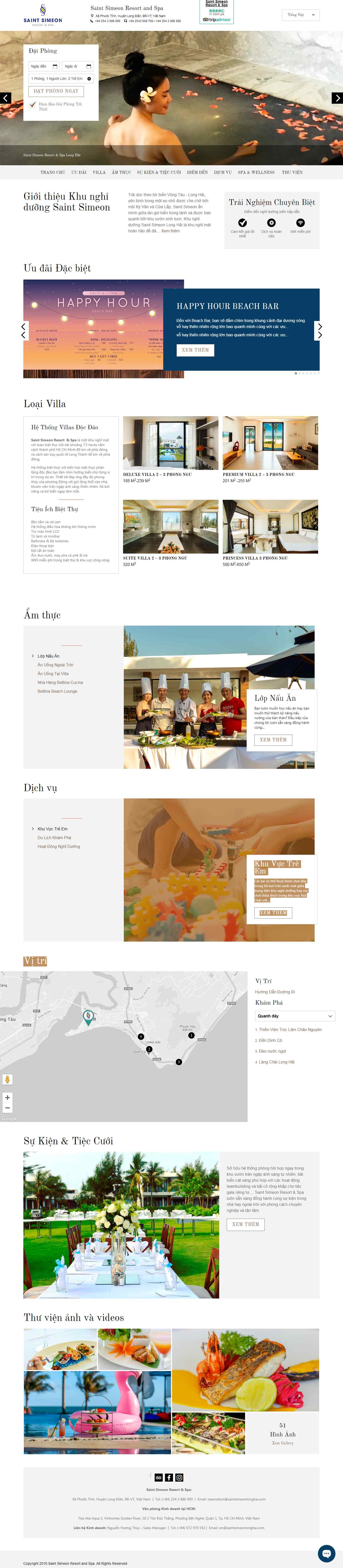 Thiết kế web khu nghỉ dưỡng - www.saintsimeonlonghai.com
