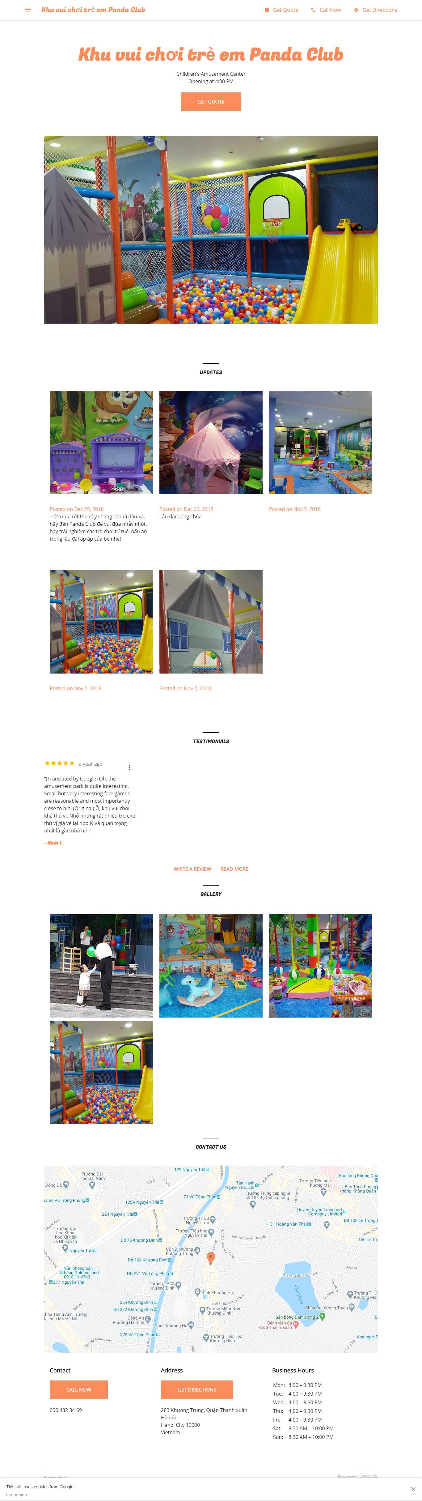 Thiết kế web khu vui chơi - khu-vui-choi-tre-panda-club.business.site