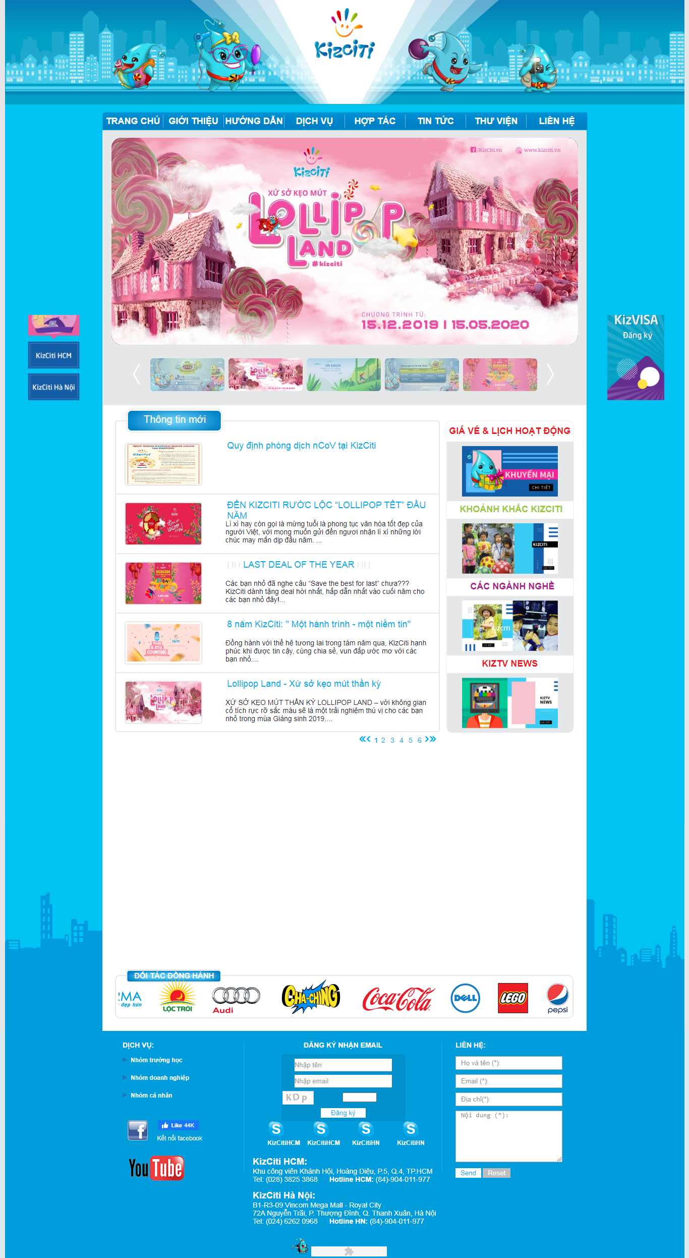 Thiết kế web khu vui chơi - kizciti.vn