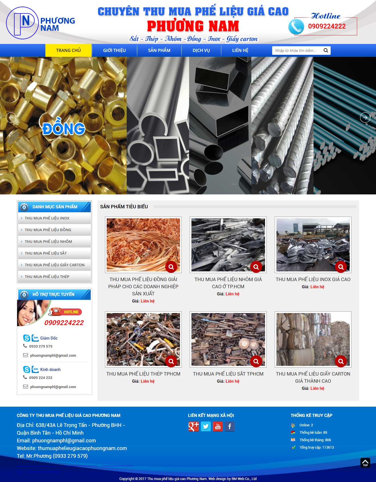 Thiết kế web kinh doanh phế liệu - thumuaphelieugiacaophuongnam.com