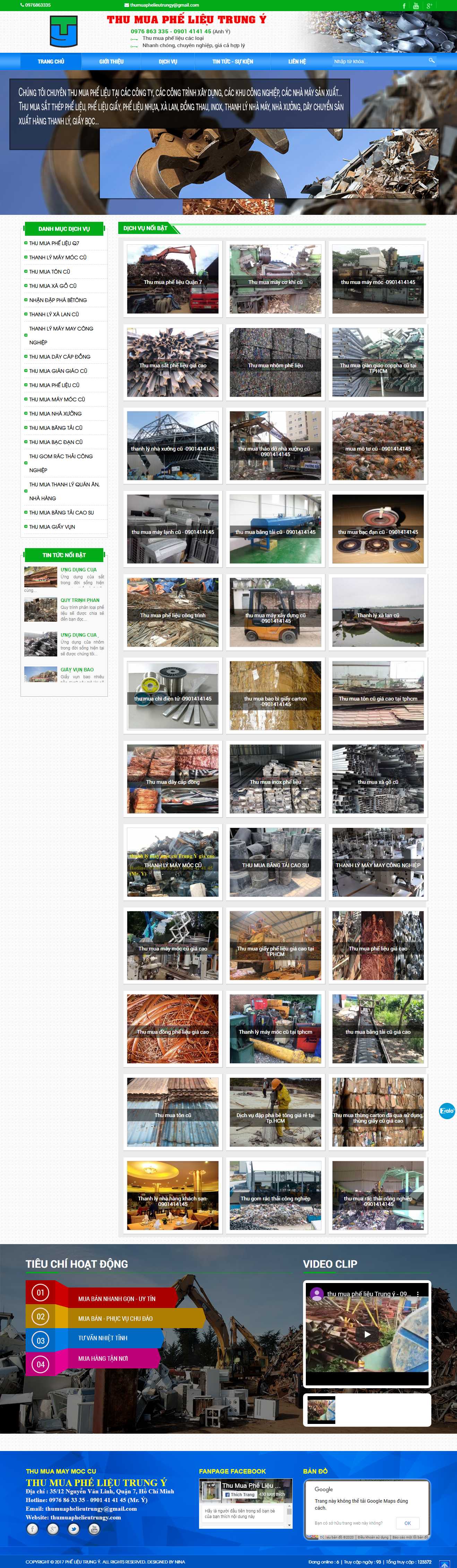 Thiết kế web kinh doanh phế liệu - thumuaphelieutrungy.com