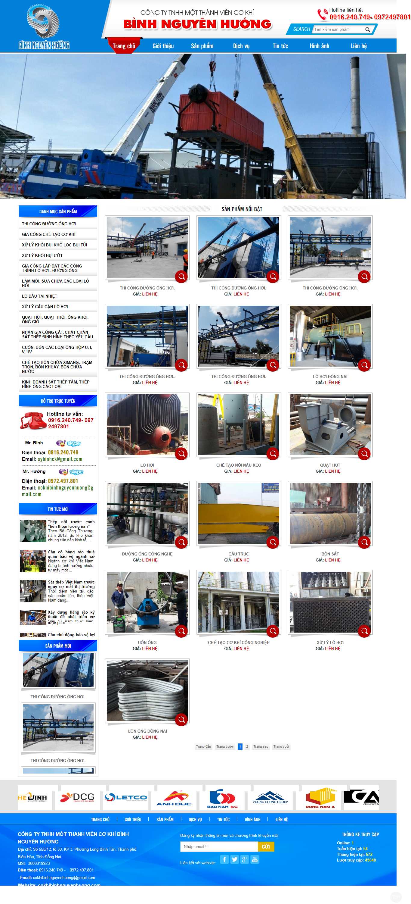Thiết kế web kinh doanh sắt thép - cokhibinhnguyenhuong.com