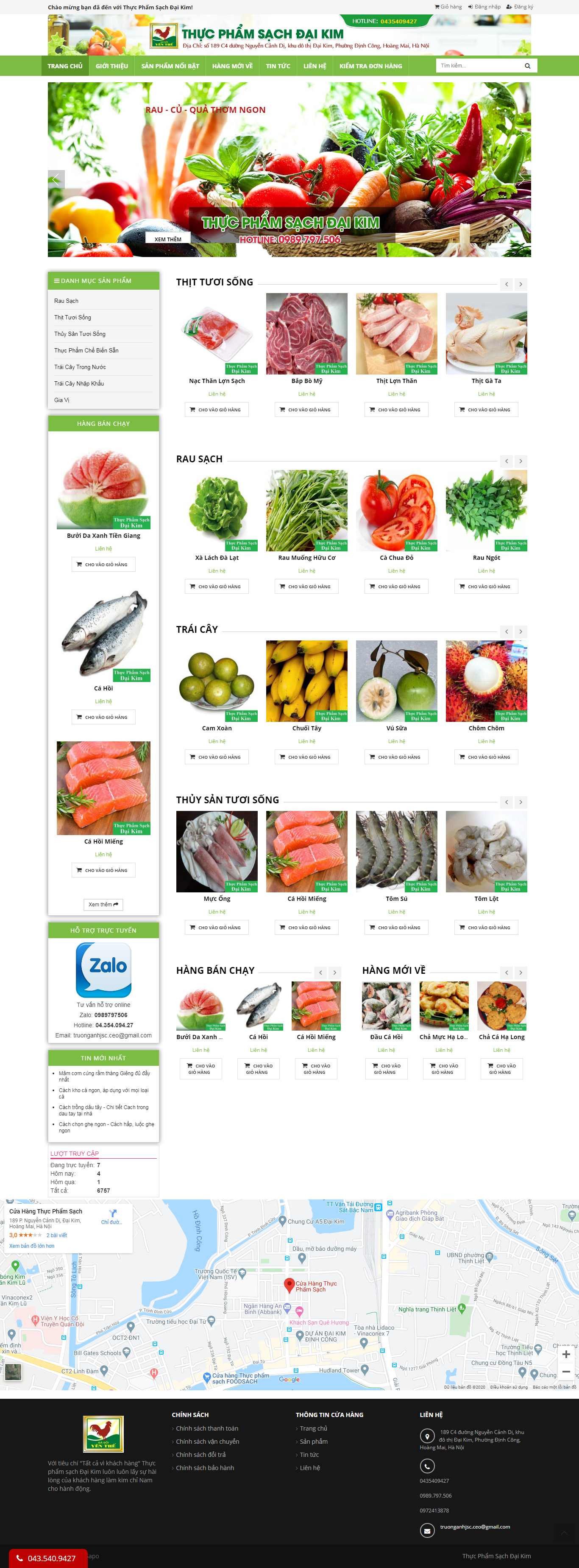 Thiết kế web kinh doanh thực phẩm sạch - thucphamsachdaikim.com.vn