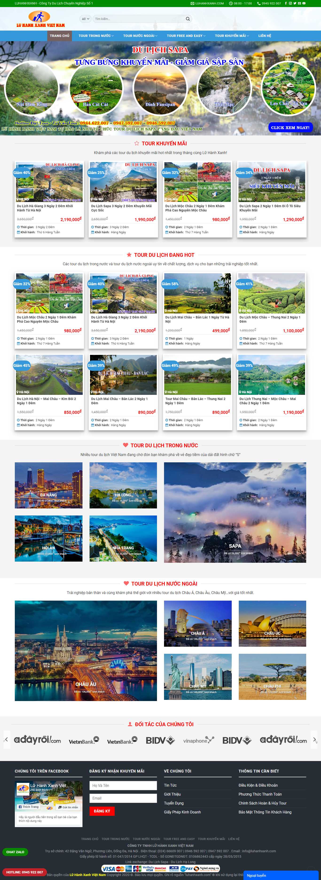 Thiết kế web lữ hành - luhanhxanh.com