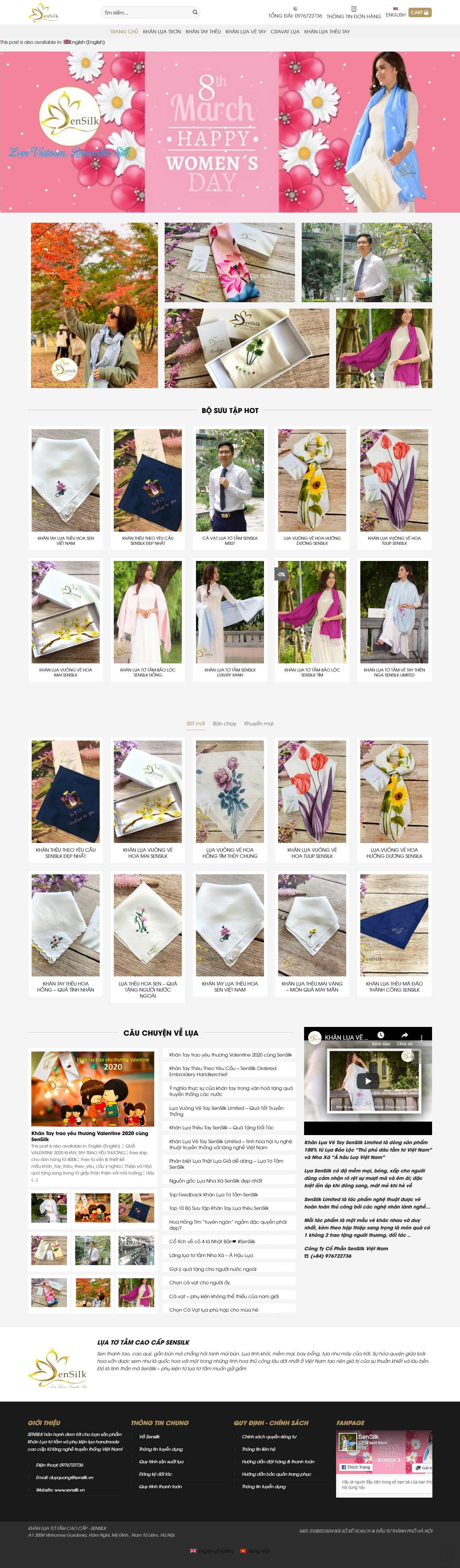 Thiết kế web lụa tơ tằm - sensilk.vn
