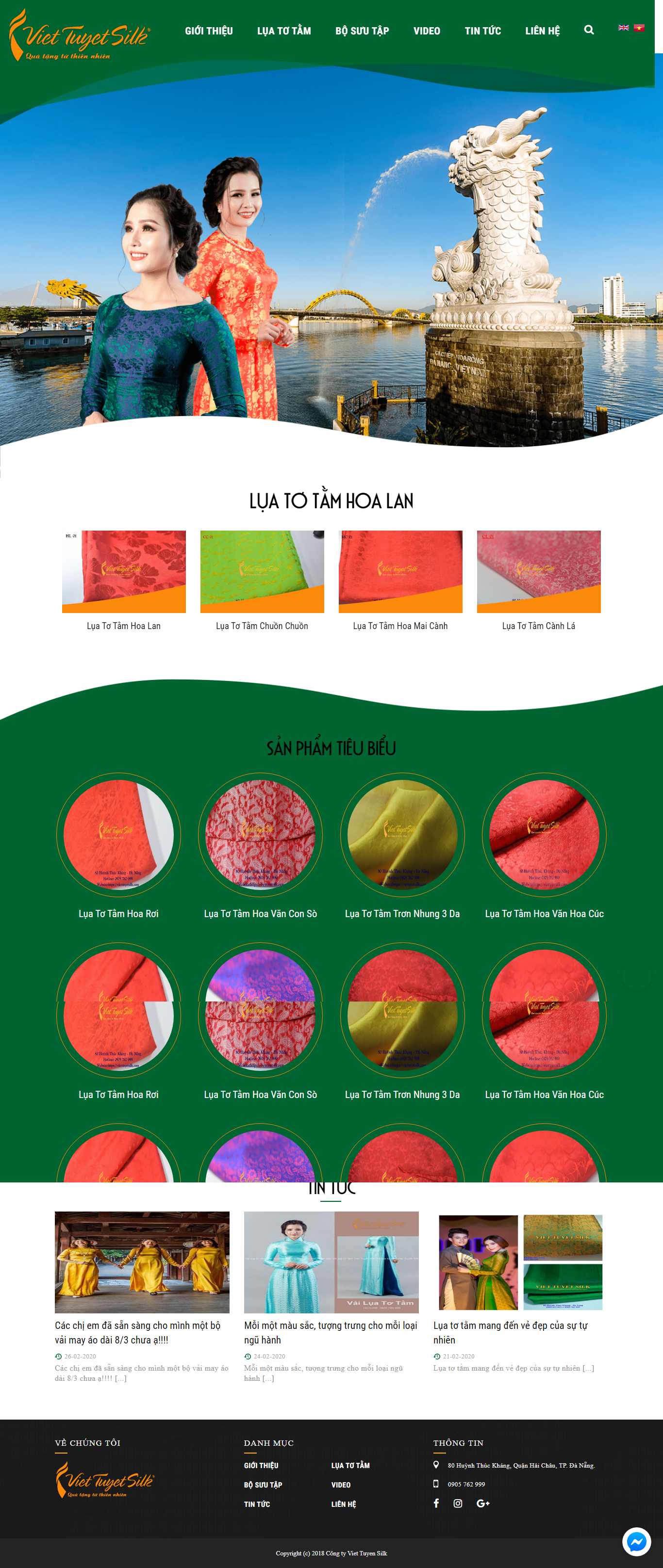 Thiết kế web lụa tơ tằm - viettuyetsilk.com