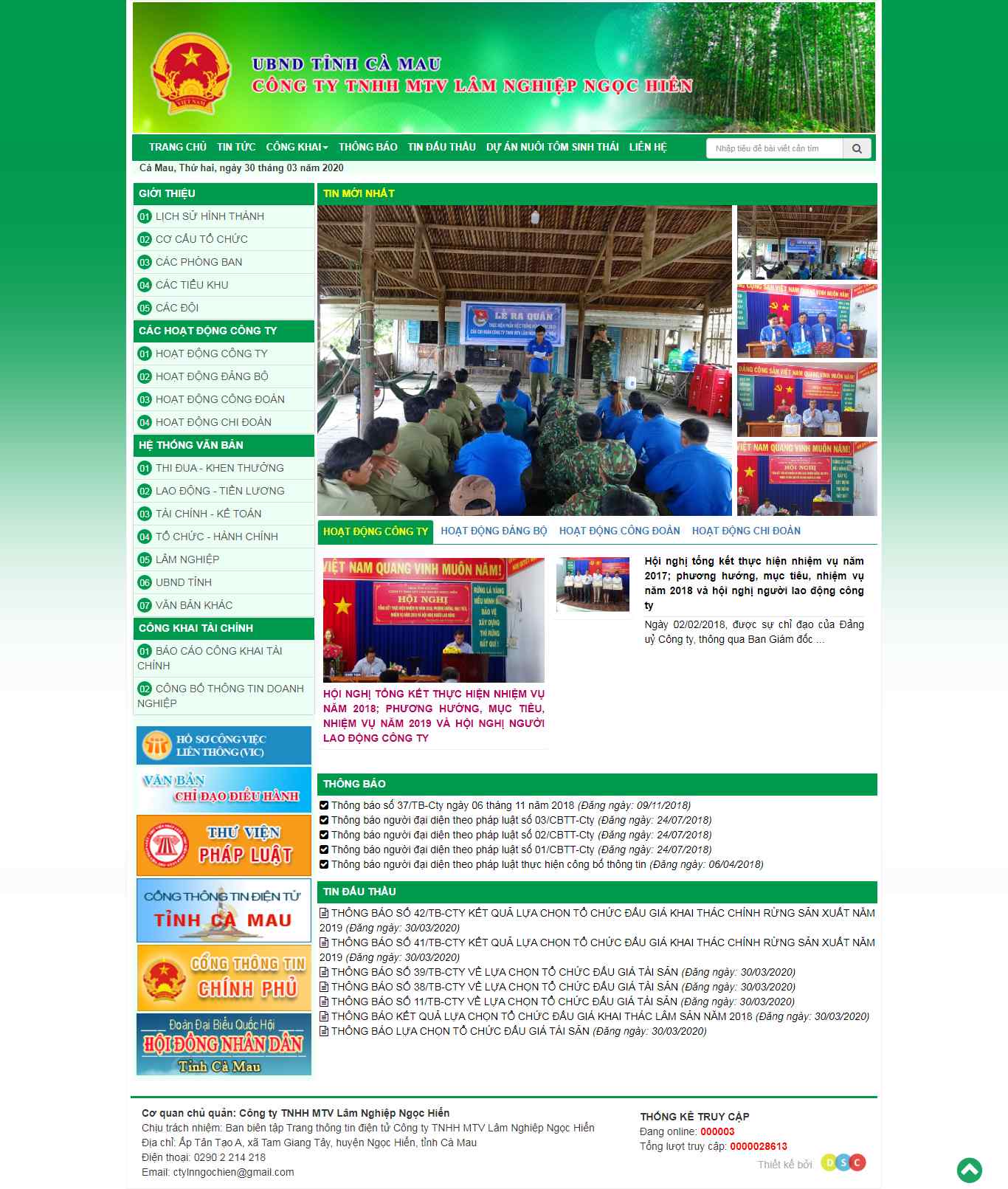 Thiết kế web lâm nghiệp - congtylamnghiepngochien.com