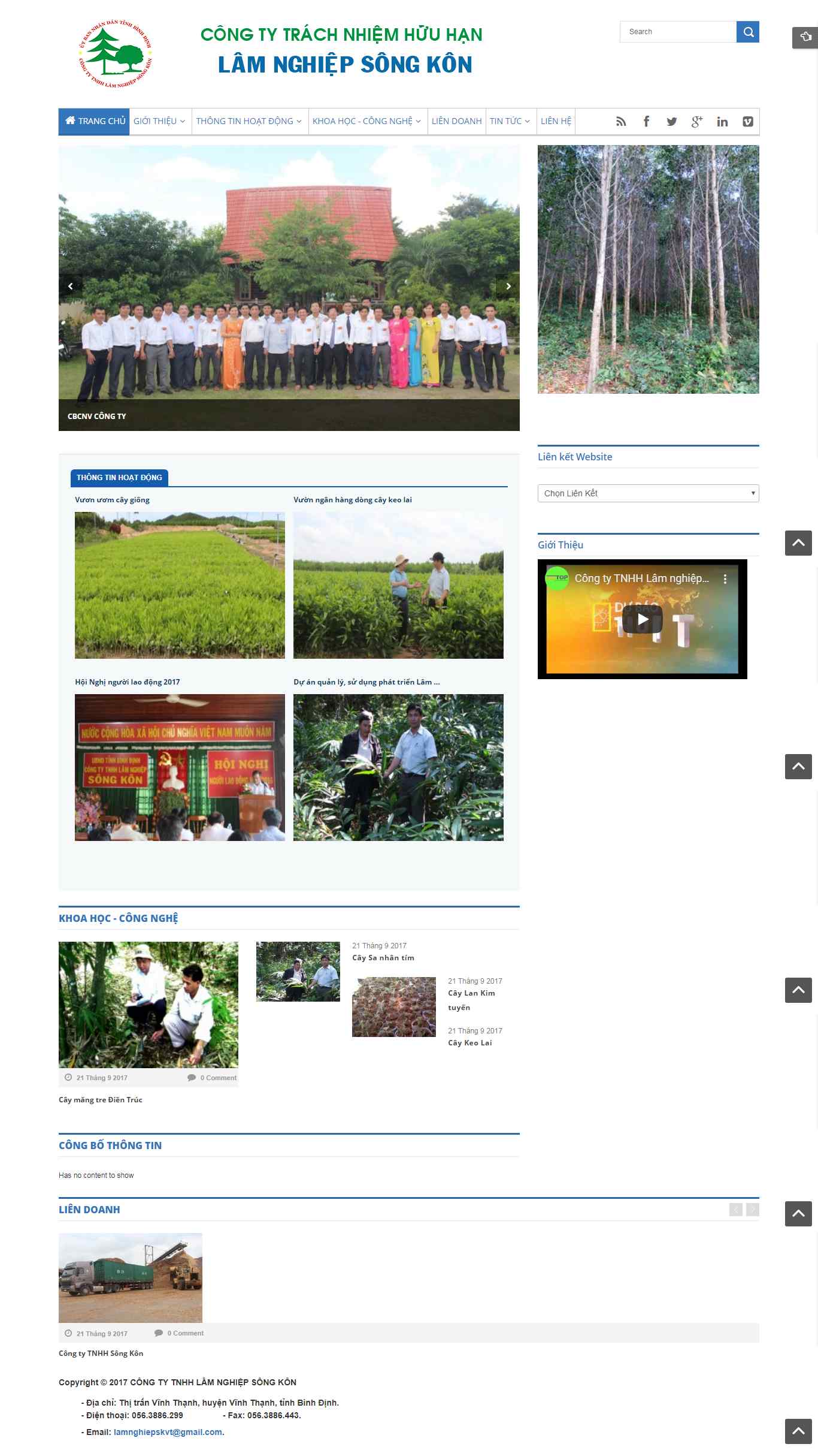 Thiết kế web lâm nghiệp - www.lamnghiepsongkon.com