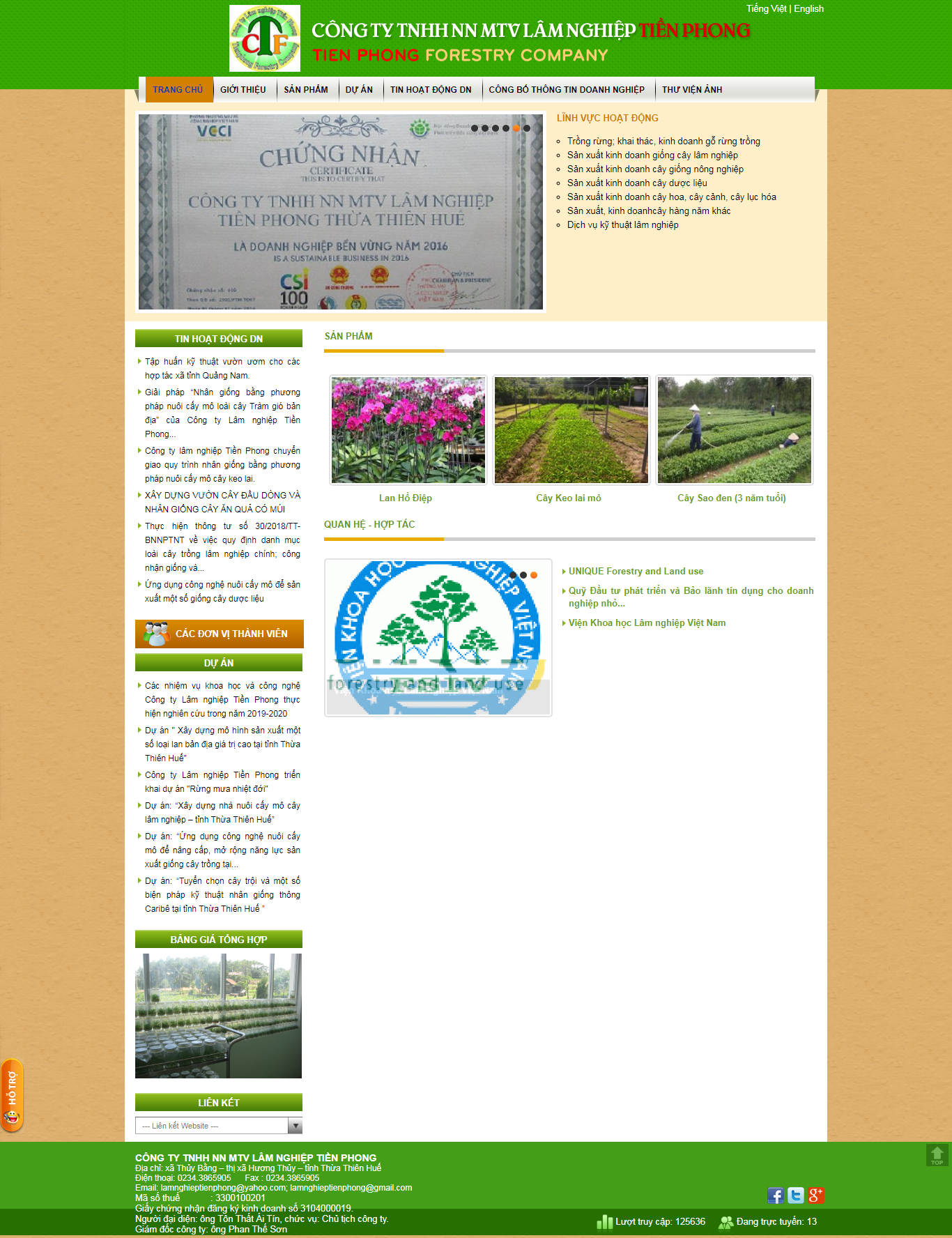 Thiết kế web lâm nghiệp - www.lamnghieptienphong.com.vn