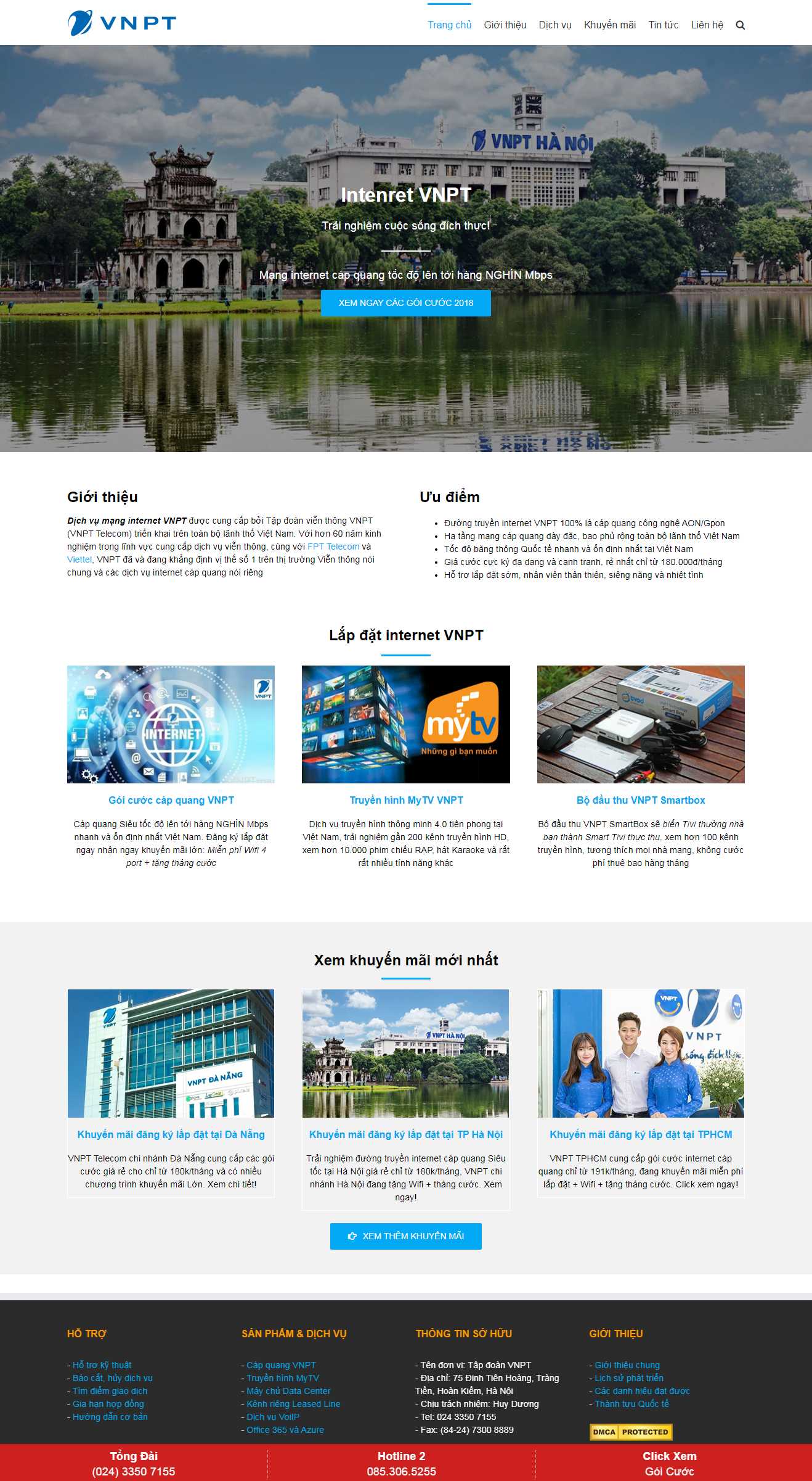 Thiết kế web lắp đặt mạng internet - internetvnpt.com.vn