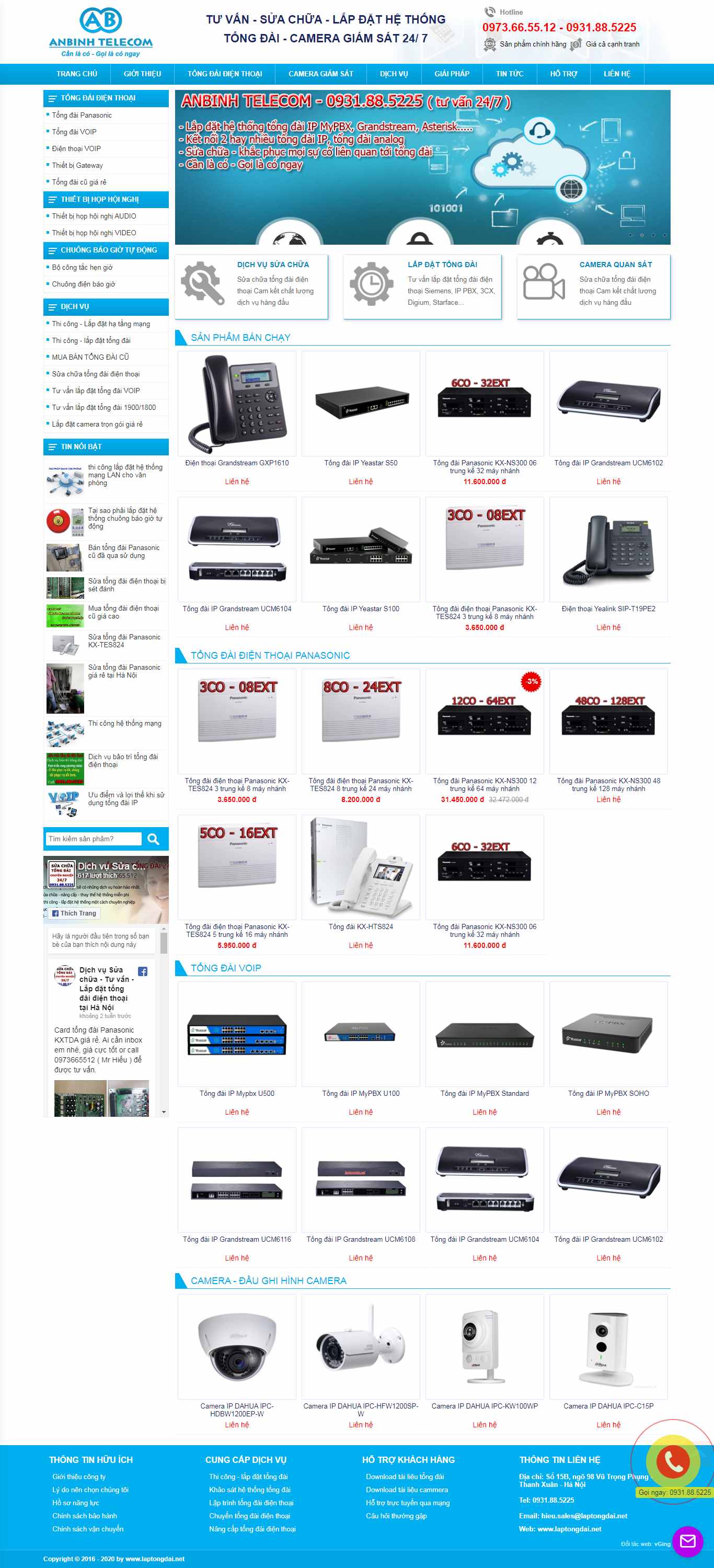 Thiết kế web lắp tổng đài - laptongdai.net