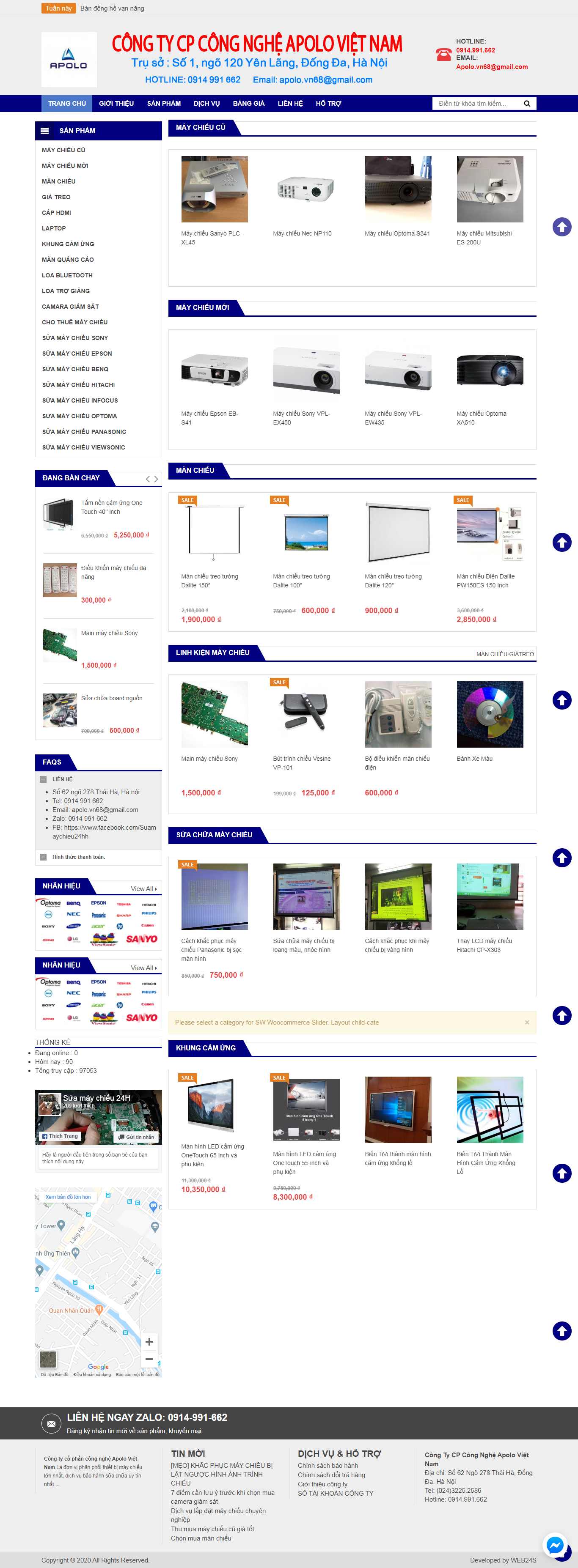 Thiết kế web máy chiếu - maychieu24h.vn