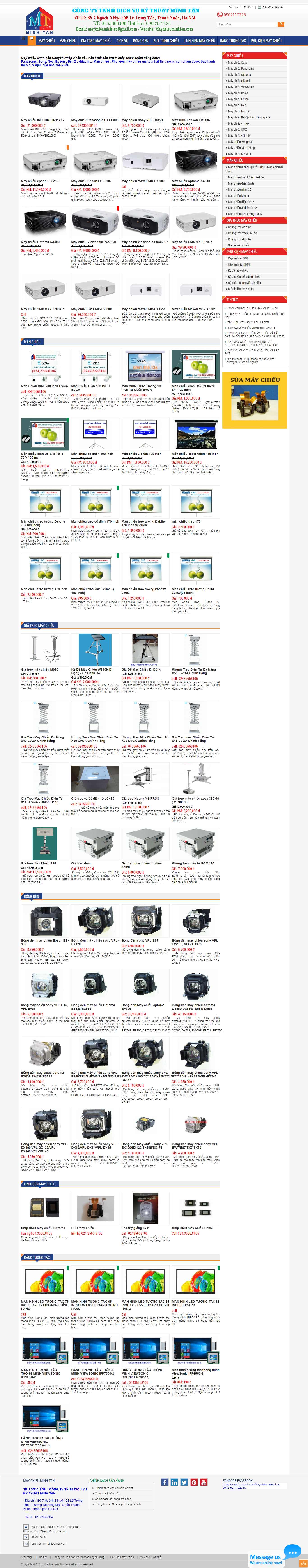 Thiết kế web máy chiếu - www.maychieuminhtan.com