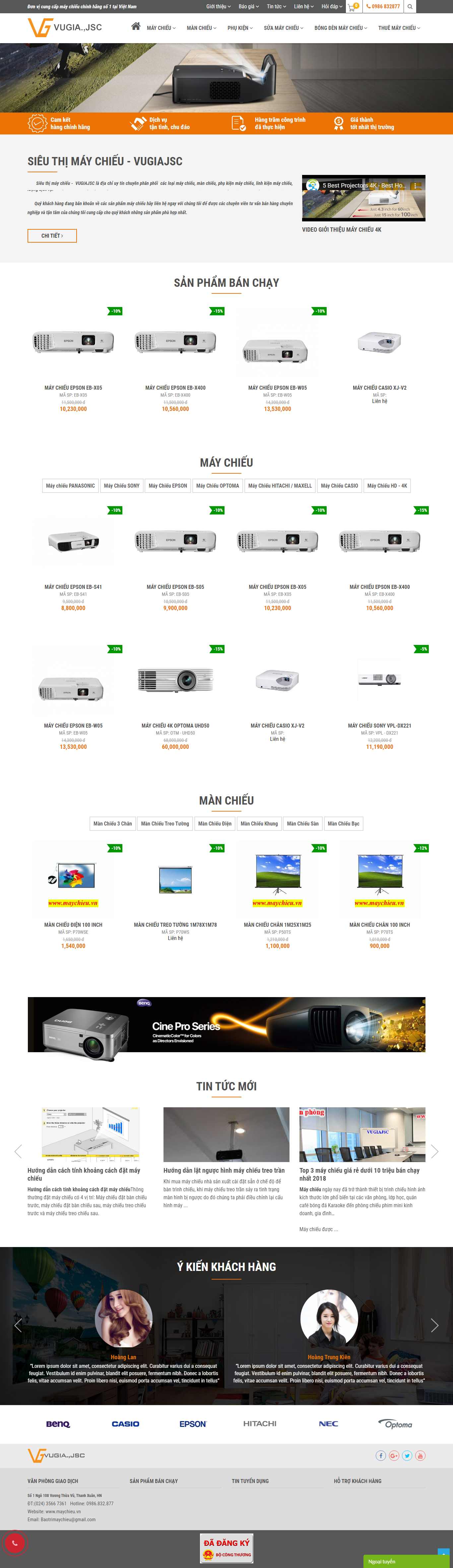 Thiết kế web máy chiếu - maychieu.vn