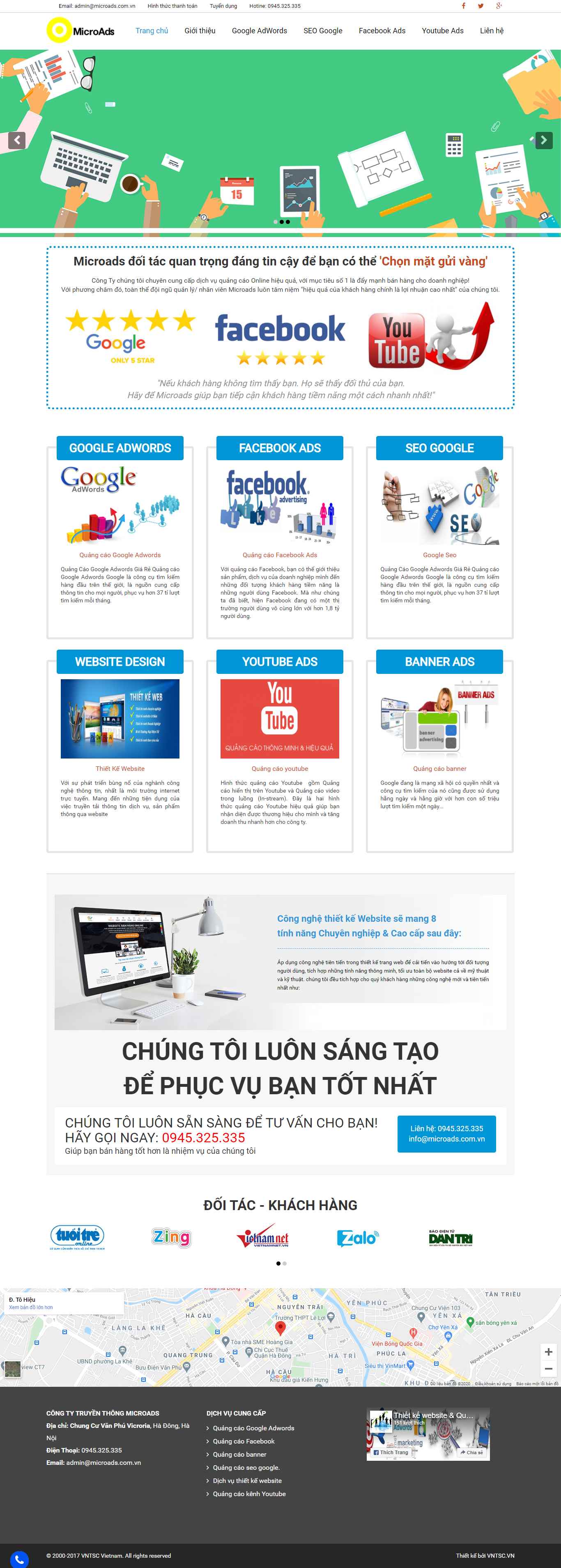 Thiết kế Website web quảng cáo banner - microadscomvn