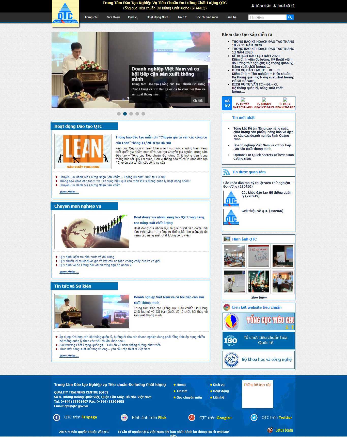 Thiết kế Website web trung tâm đào tạo - qtcgovvn