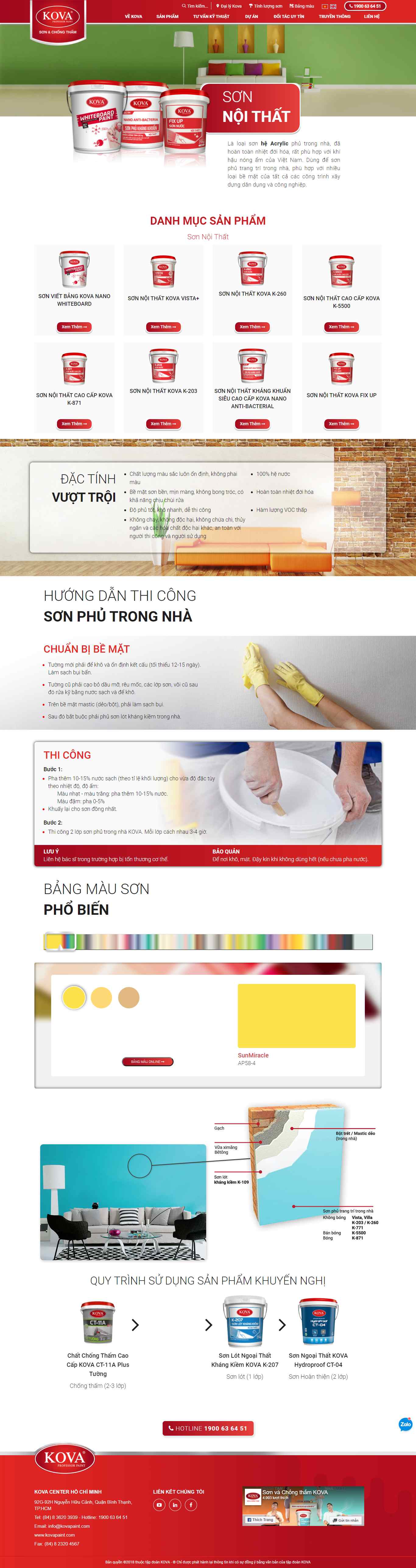 Thiết kế Website Web Các loại sơn nội thất - wwwkovapaintcom