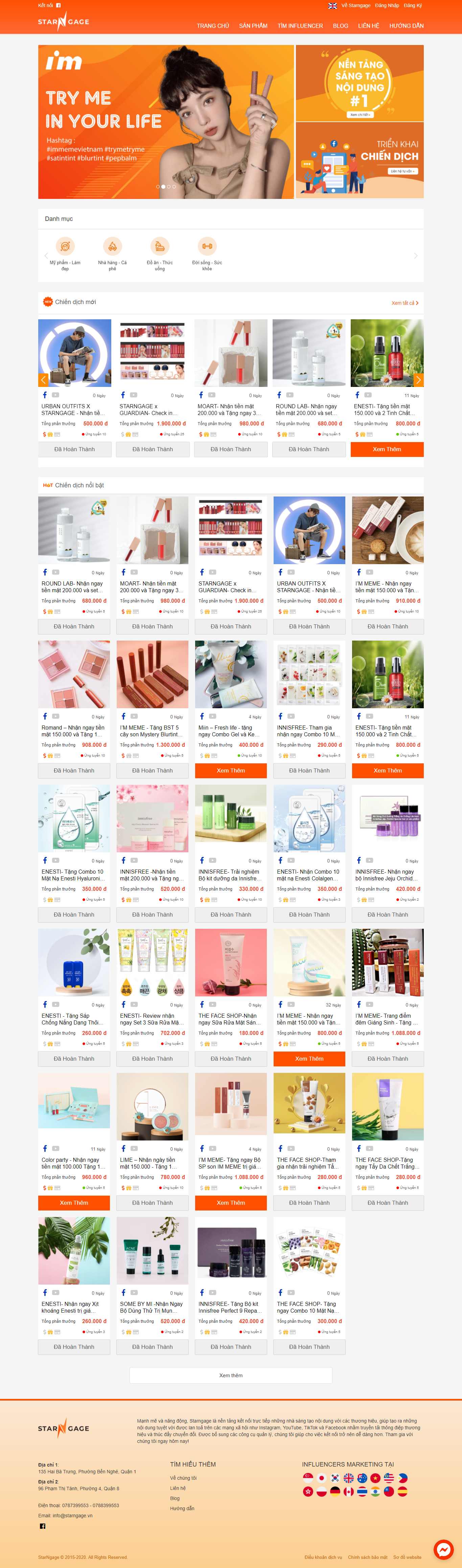 [lichvannien365] Thiết kế Website web người nổi tiếng - starngagevn