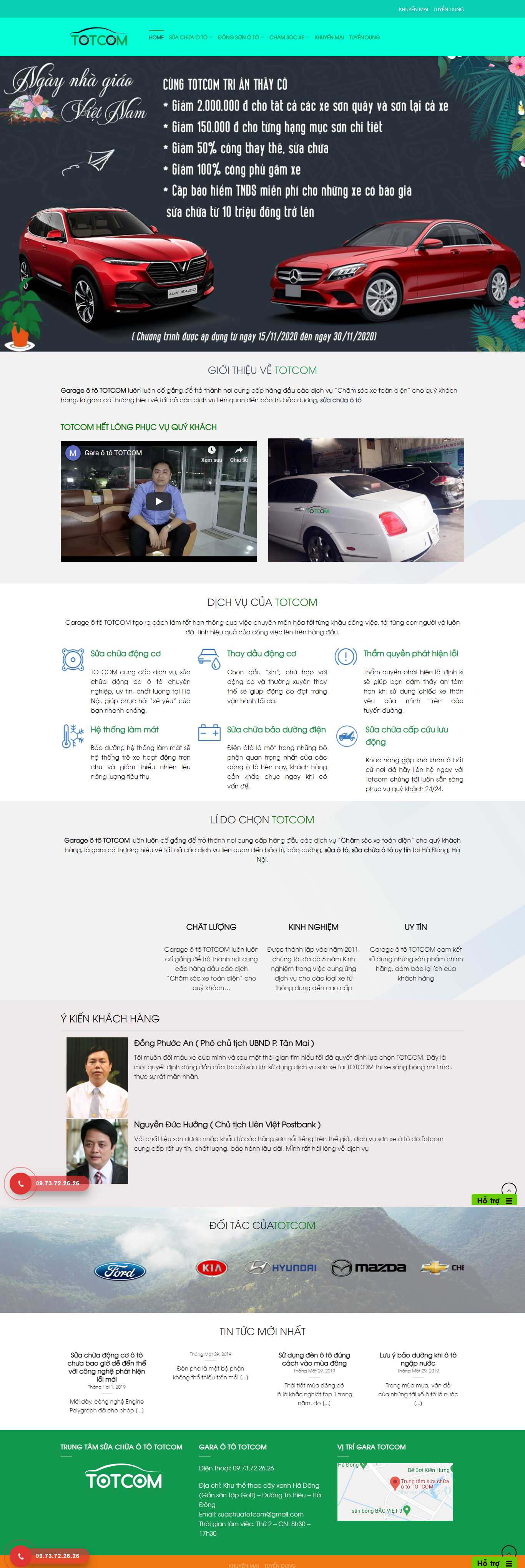 [giadinhauto] Thiết kế Website Web gara ô tô - totcomvn