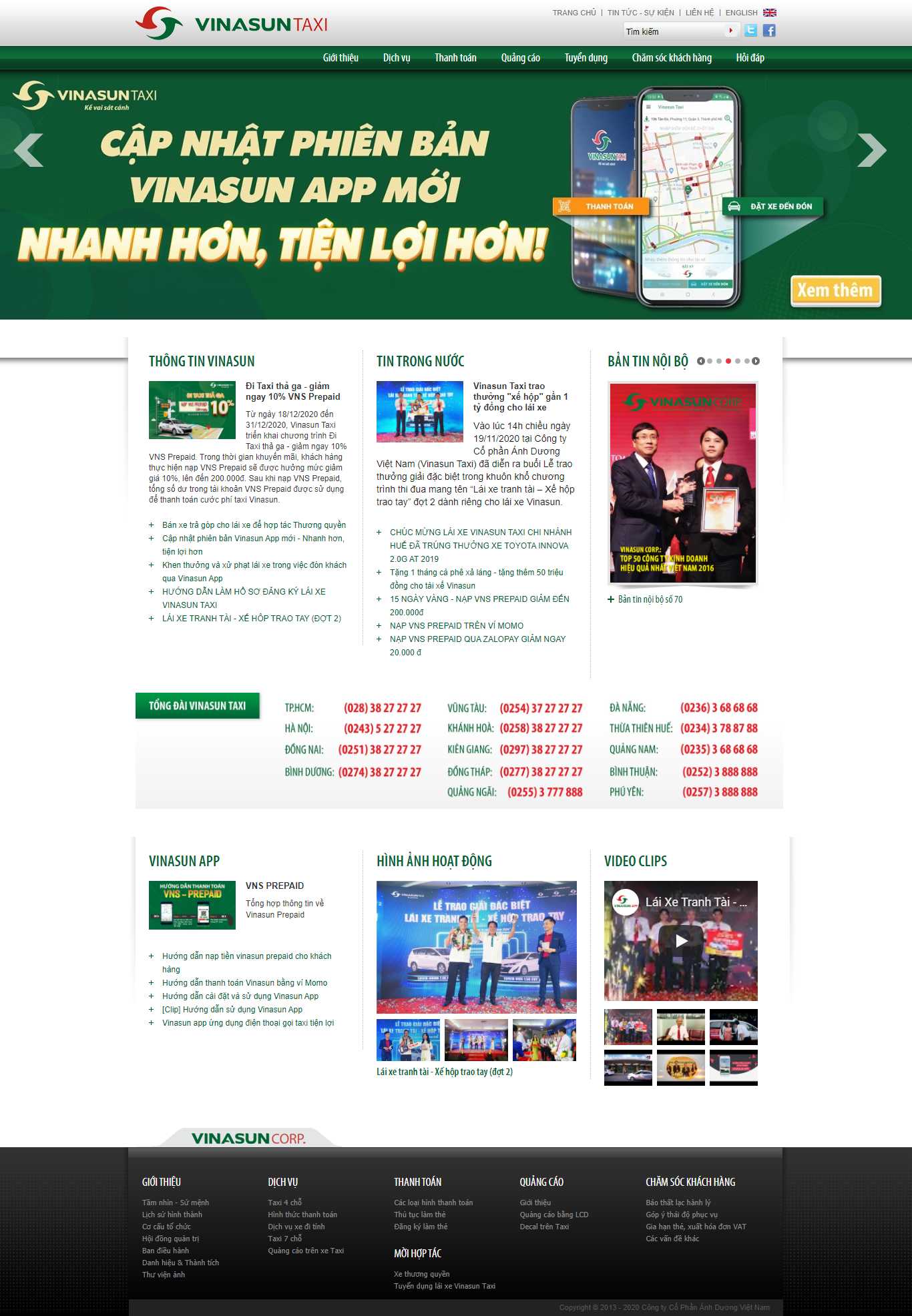 Thiết kế Website Web hãng taxi - wwwvinasuntaxicom