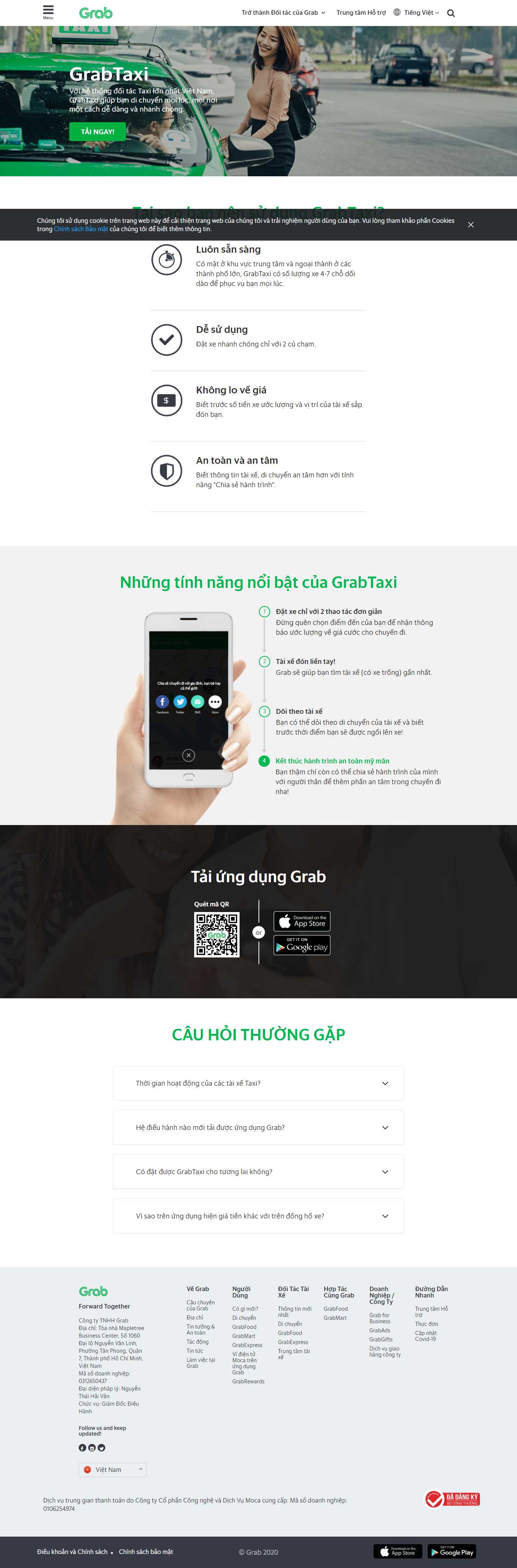 Thiết kế Website Web hãng taxi - wwwgrabcom