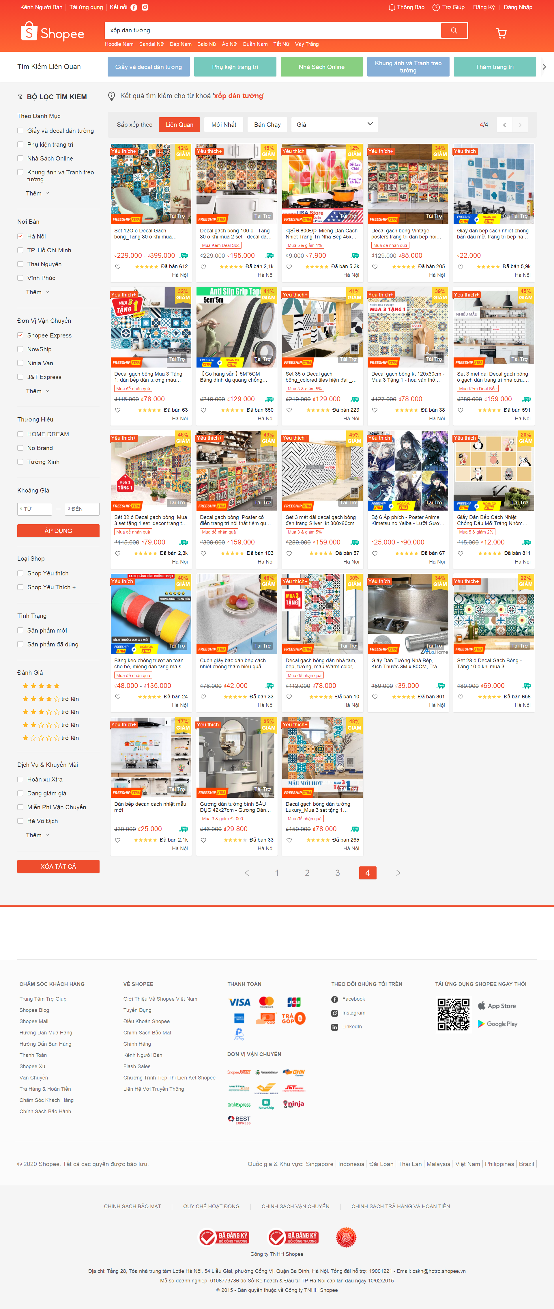 Thiết kế Website web xốp dán tường 3d - shopeevn