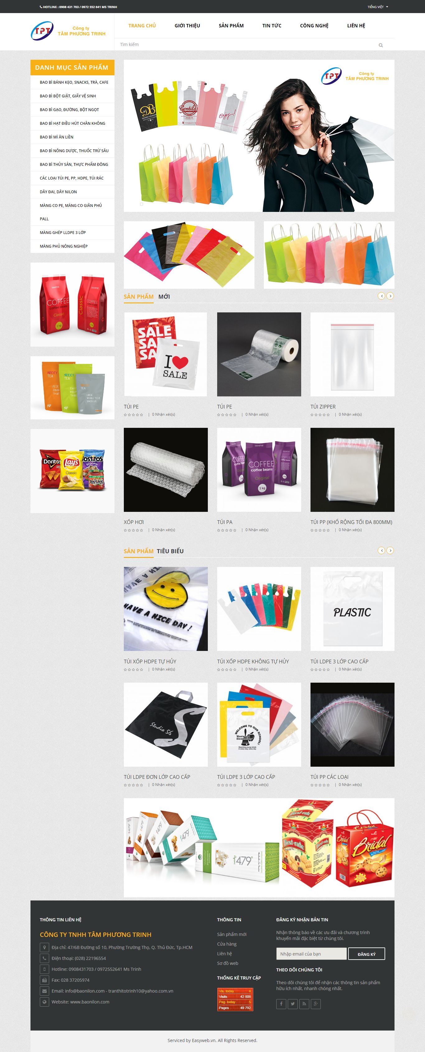 Thiết kế Website web dây nilon - baoniloncom