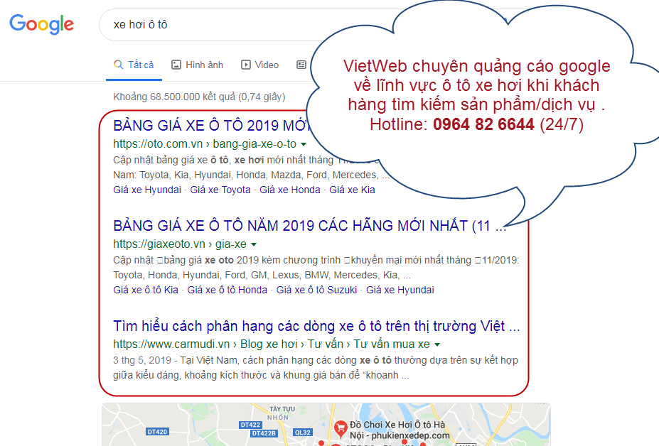 Quảng C&aacute;o Google &Ocirc; T&ocirc; Xe Hơi C&oacute; Hiệu Quả Kh&ocirc;ng?