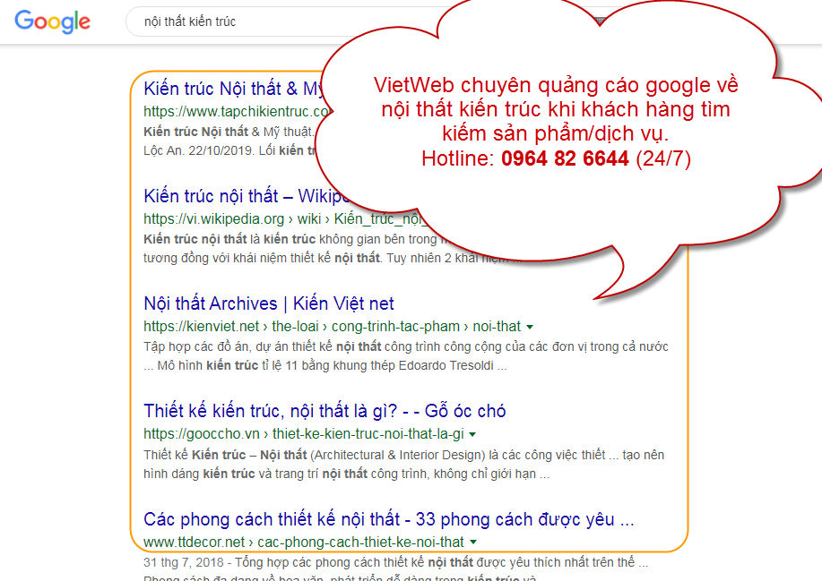 Quảng C&aacute;o Google Nội Thất Kiến Tr&uacute;c C&oacute; Hiệu Quả Kh&ocirc;ng?
