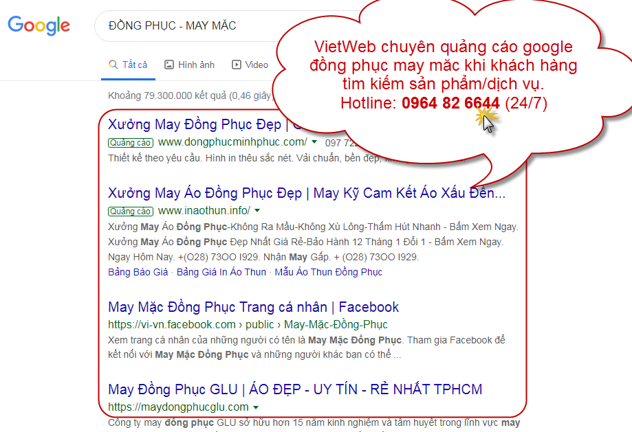 Quảng C&aacute;o Google Đồng Phục May Mặc C&oacute; Hiệu Quả Kh&ocirc;ng?