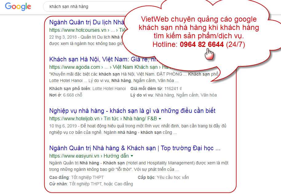 Quảng C&aacute;o Google Kh&aacute;ch Sạn Nh&agrave; H&agrave;ng C&oacute; Hiệu Quả Kh&ocirc;ng?