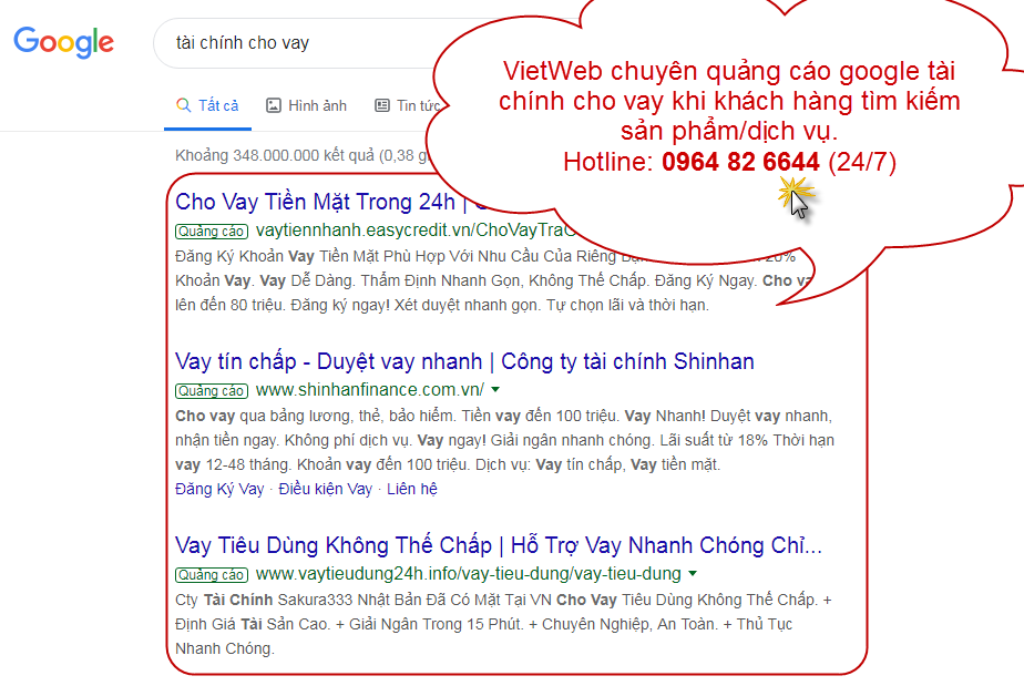 Quảng C&aacute;o Google T&agrave;i Ch&iacute;nh Cho Vay C&oacute; Hiệu Quả Kh&ocirc;ng?
