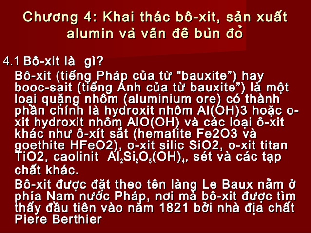 Bùn Bô-Xít Là Gì? Tìm Hiểu Về Bùn Bô-Xít Là Gì?